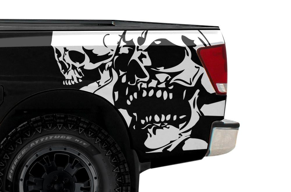 Nissan Titan Quarter Panel Vinyl Wrap (2004-2013) DoubleSkull - RacerX Customs