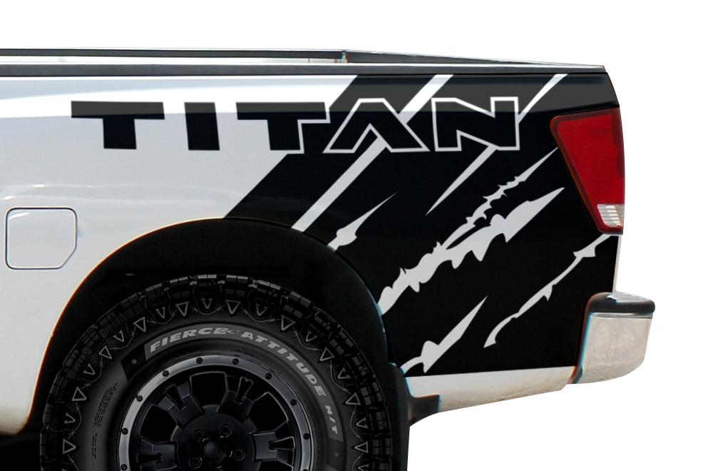 Nissan Titan Quarter Panel Vinyl Wrap (2004-2013) Titan-Rip - RacerX Customs