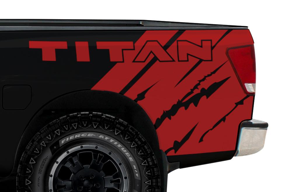 Nissan Titan Quarter Panel Vinyl Wrap (2004-2013) Titan-Rip - RacerX Customs