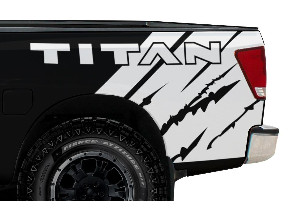 Nissan Titan Quarter Panel Vinyl Wrap (2004-2013) Titan-Rip - RacerX Customs