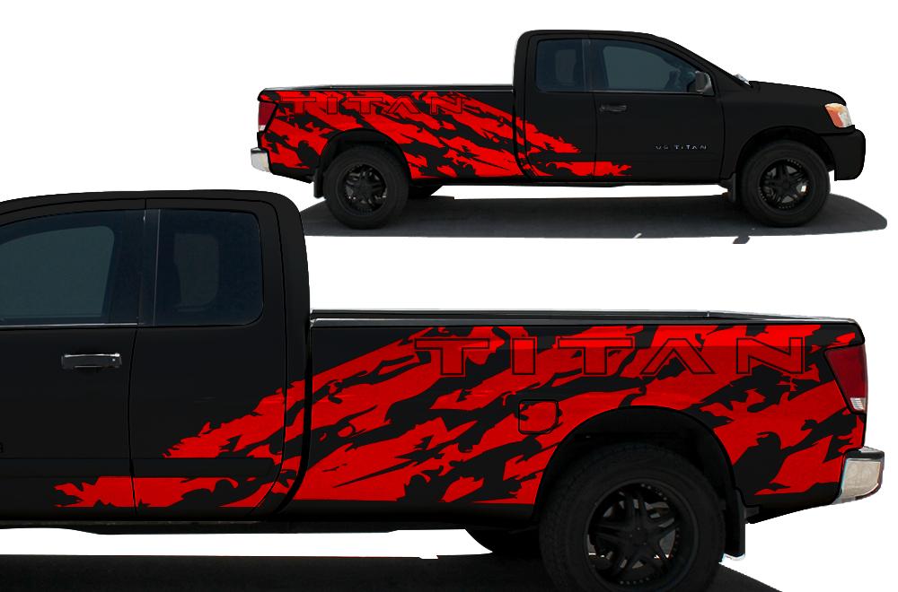 Nissan Titan Vinyl Wrap Kit (2004-2013) Shred - RacerX Customs