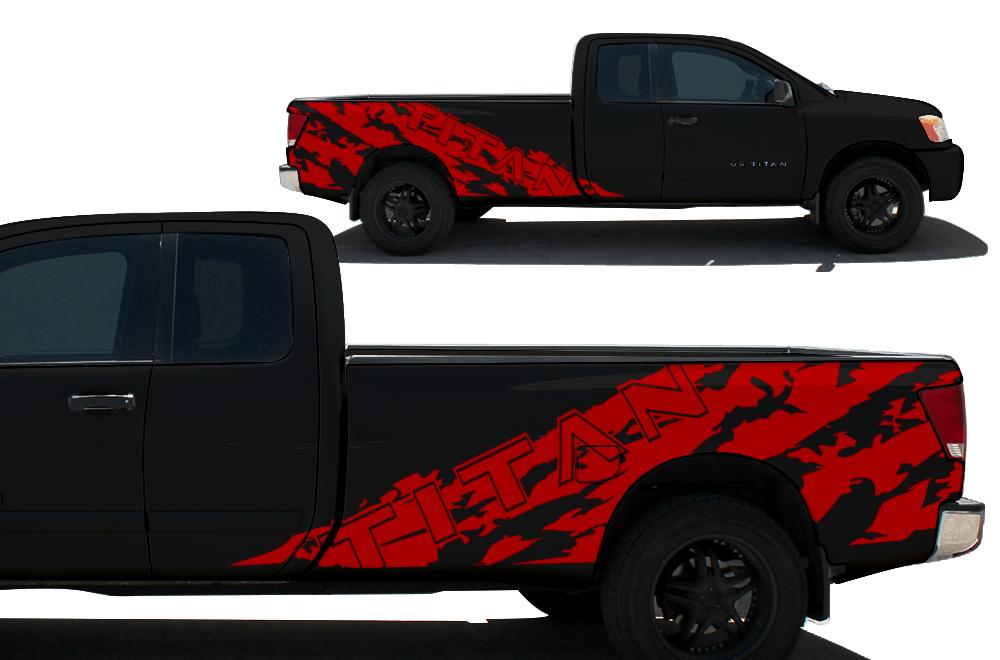 Nissan Titan Vinyl Wrap Kit (2004-2013) Shred v2 - RacerX Customs