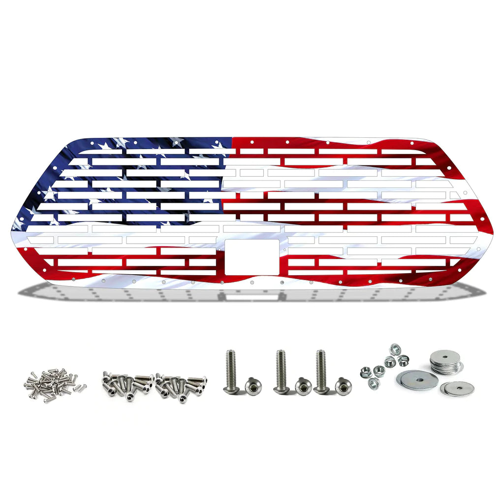 Toyota Tacoma Steel Grille ('18-'23) Printed USA Wavy Flag
