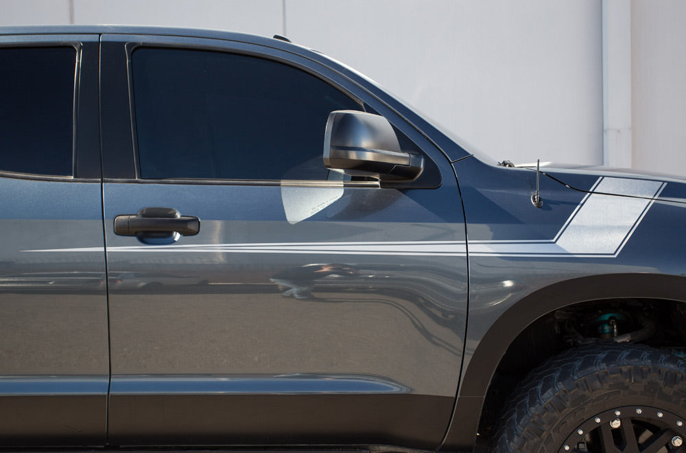 Toyota Tundra Vinyl Stripe Kit - Side Stripes ('07-'13) - RacerX Customs | Auto Graphics, Truck Grilles and Accessories
