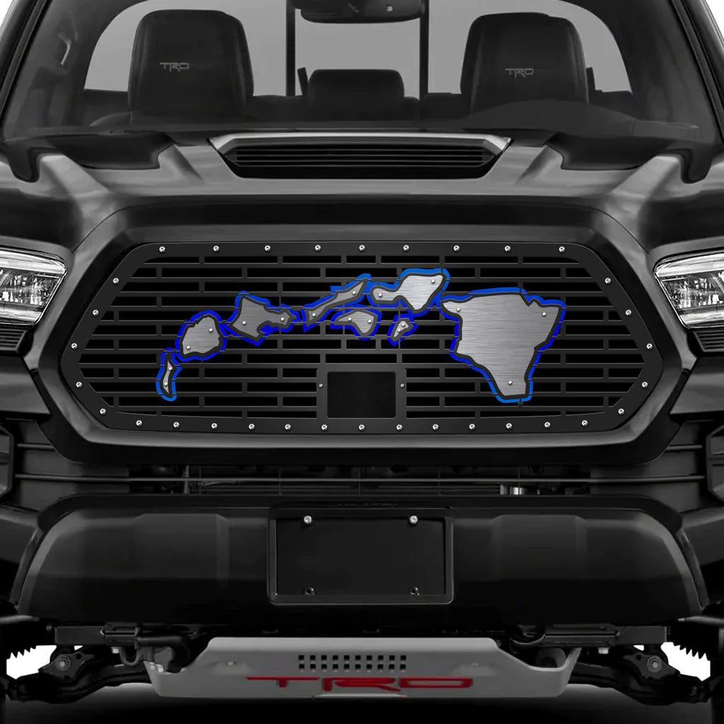 Toyota Tacoma Steel Grille  ('18-'23) - HAWAII w/ SS + Acrylic Underlay
