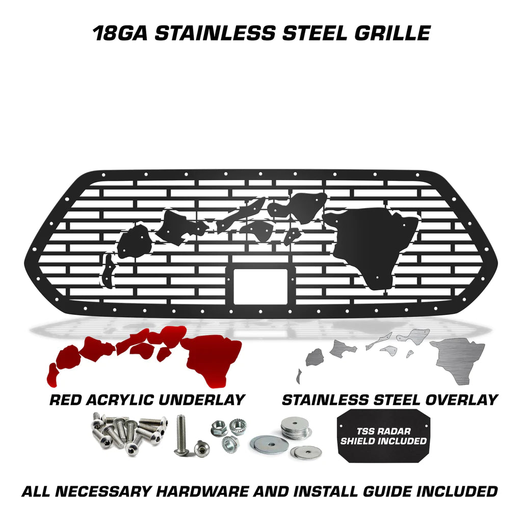 Toyota Tacoma Steel Grille  ('18-'23) - HAWAII w/ SS + Acrylic Underlay