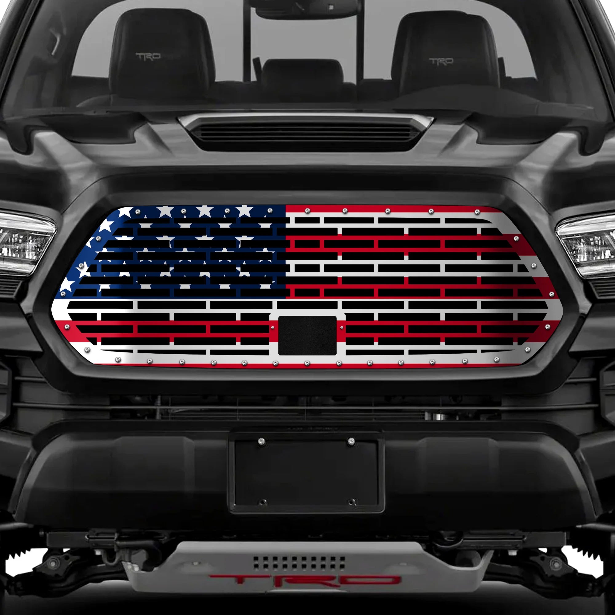 Toyota Tacoma Steel Grille ('18-'23) Printed USA Straight Flag