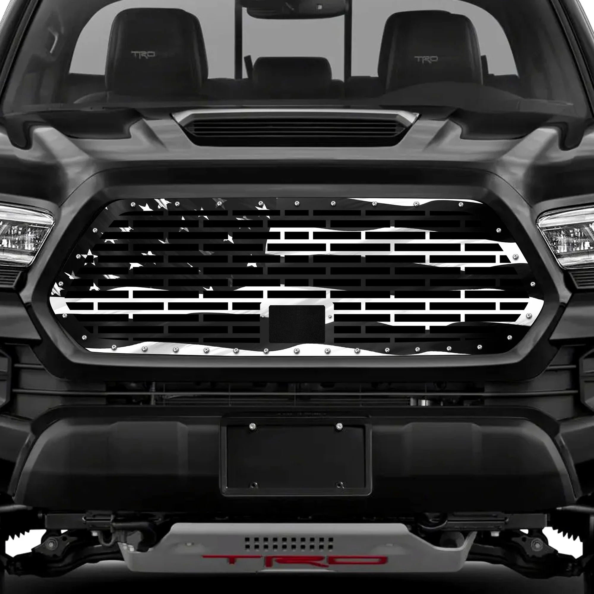 Toyota Tacoma Steel Grille ('18-'23) Printed Subdued Flag