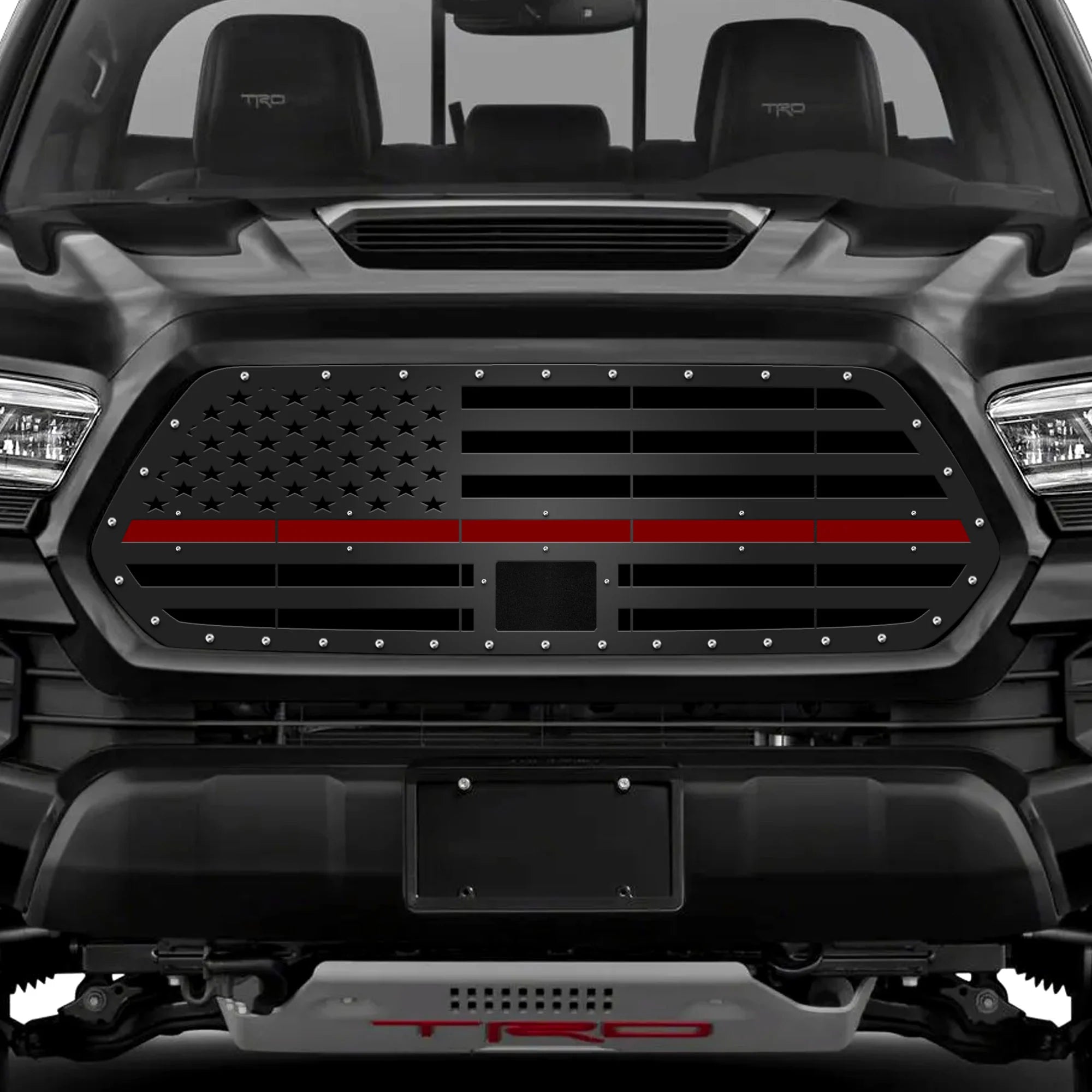 Toyota Tacoma Steel Grille ('18-'23) Thin Red Line