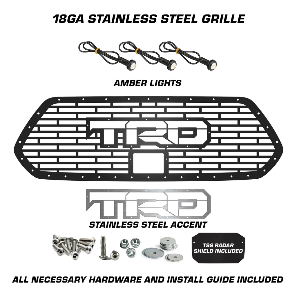 Toyota Tacoma Grille w/ Raptor Lights & Stainless Steel Outlined TRD ('18-'23)