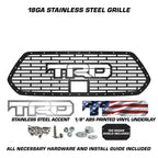 Toyota Tacoma Grille with USA-TRD Logo Outlined in Stainless Steel ('18-'23)