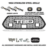Toyota Tacoma Grille with Raptor Lights, Spot, Flood LED Pods & TRD Logo ('18-'22)