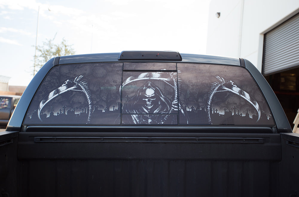 Toyota Tundra Rear Window Decal Graphics (2007-2013) GRIM REAPER - RacerX Customs