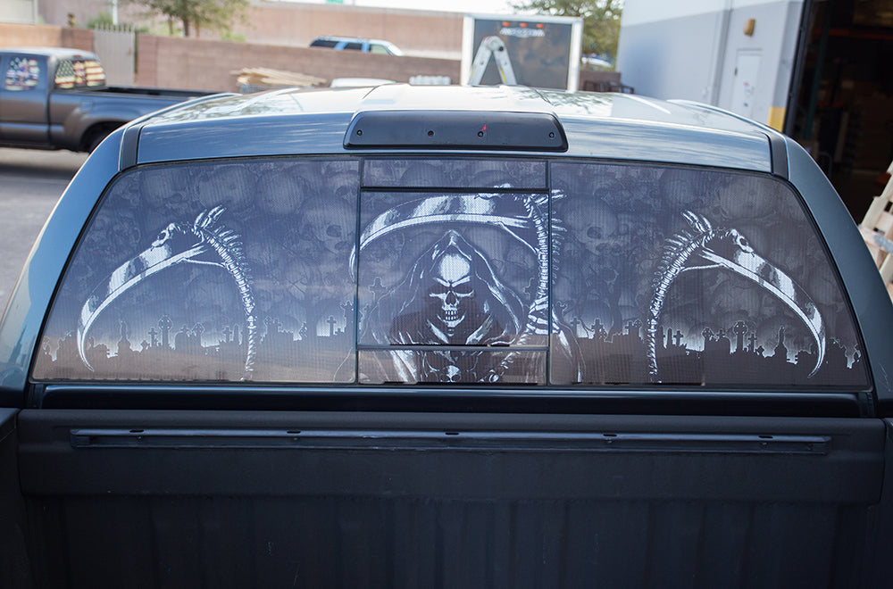 Toyota Tundra Rear Window Decal Graphics (2007-2013) GRIM REAPER - RacerX Customs
