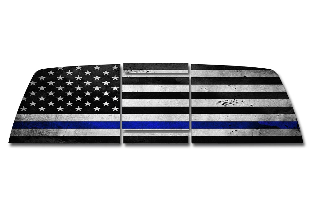 Toyota Tundra Rear Window Decal Graphics (2007-2013) THIN BLUE LINE - RacerX Customs