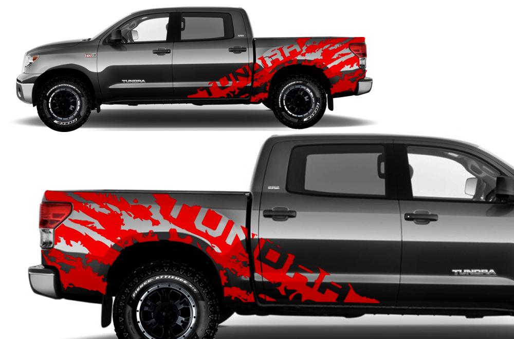 Toyota Tundra Wrap Kit - Vinyl - TUNDRA Shred (2007-2013) CrewMax - RacerX Customs