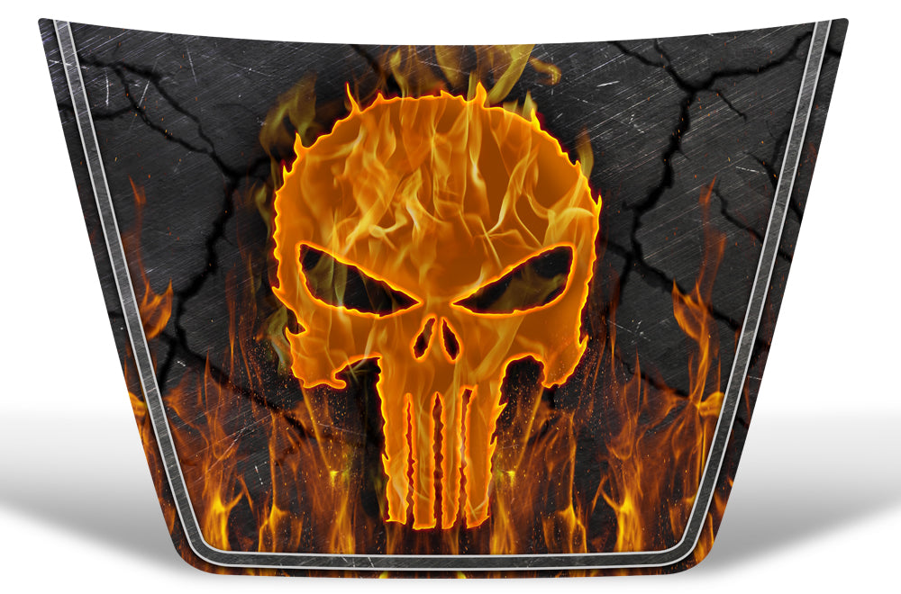 Toyota Tundra Hood Graphics (2014-2018) PUNISHER w/ FLAMES - RacerX Customs