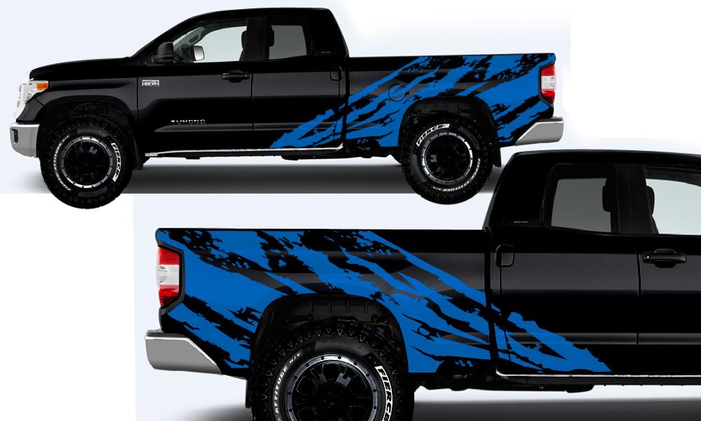 Toyota Tundra Wrap Kit - Vinyl - Shred (2014-2018) Double Cab - RacerX Customs