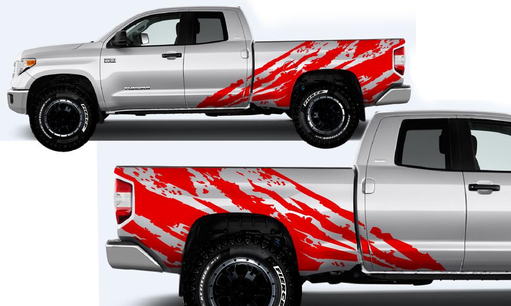 Toyota Tundra Wrap Kit - Vinyl - Shred (2014-2018) Double Cab - RacerX Customs