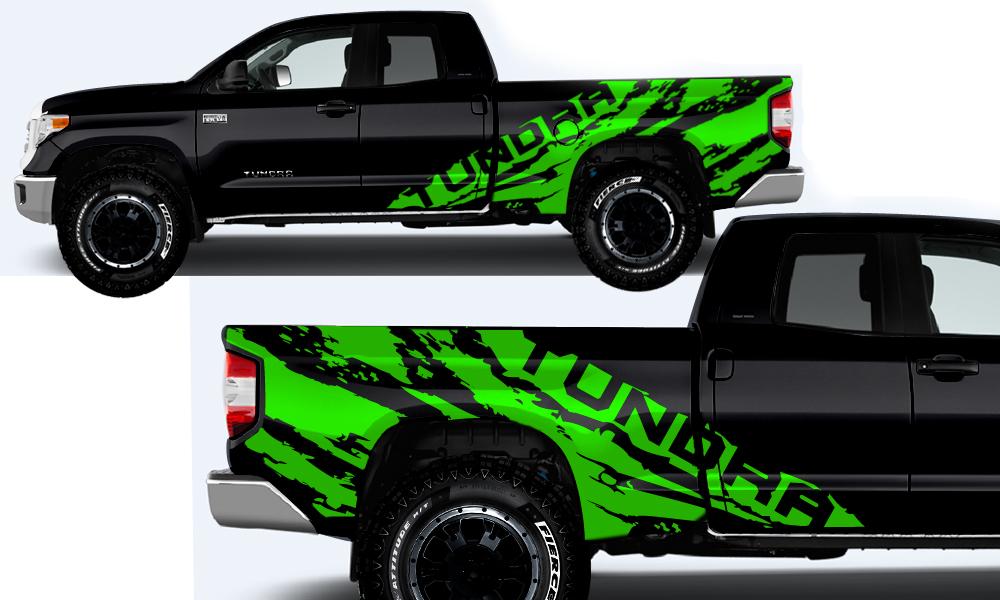 Toyota Tundra Wrap Kit - Vinyl - TUNDRA Shred (2014-2018) Double Cab - RacerX Customs