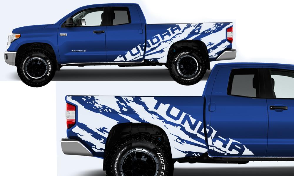 Toyota Tundra Wrap Kit - Vinyl - TUNDRA Shred (2014-2018) Double Cab - RacerX Customs
