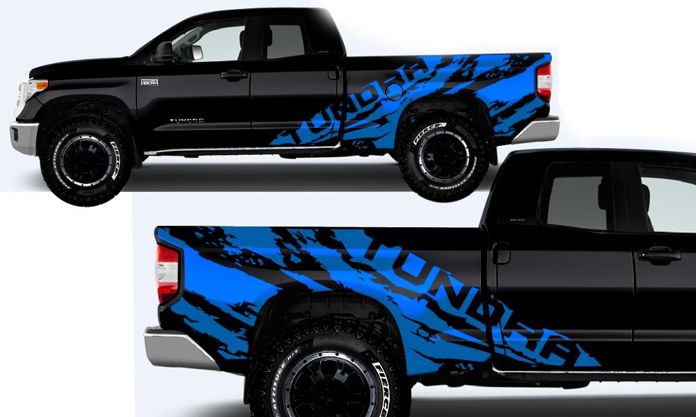 Toyota Tundra Wrap Kit - Vinyl - TUNDRA Shred (2014-2018) Double Cab - RacerX Customs
