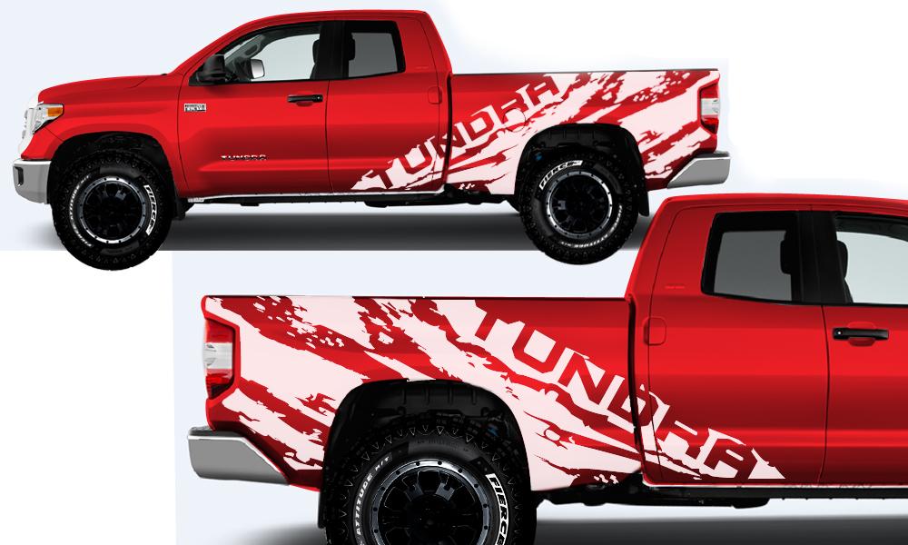 Toyota Tundra Wrap Kit - Vinyl - TUNDRA Shred (2014-2018) Double Cab - RacerX Customs