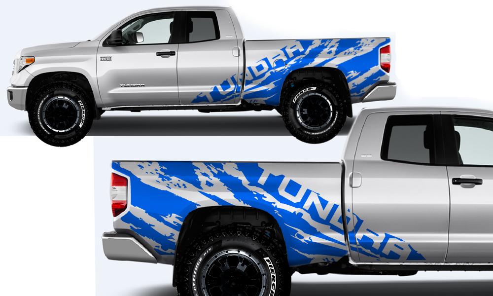 Toyota Tundra Wrap Kit - Vinyl - TUNDRA Shred (2014-2018) Double Cab - RacerX Customs
