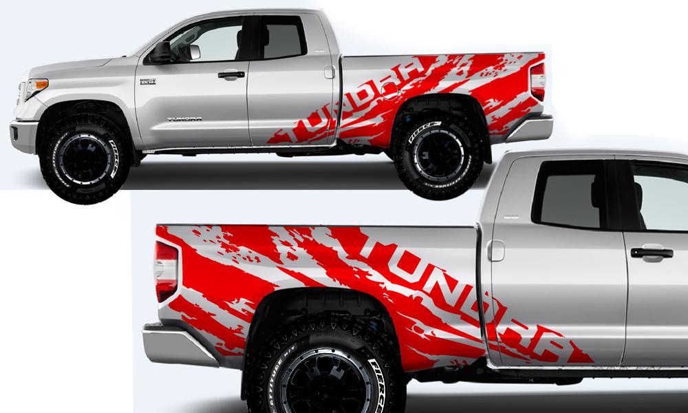 Toyota Tundra Wrap Kit - Vinyl - TUNDRA Shred (2014-2018) Double Cab - RacerX Customs