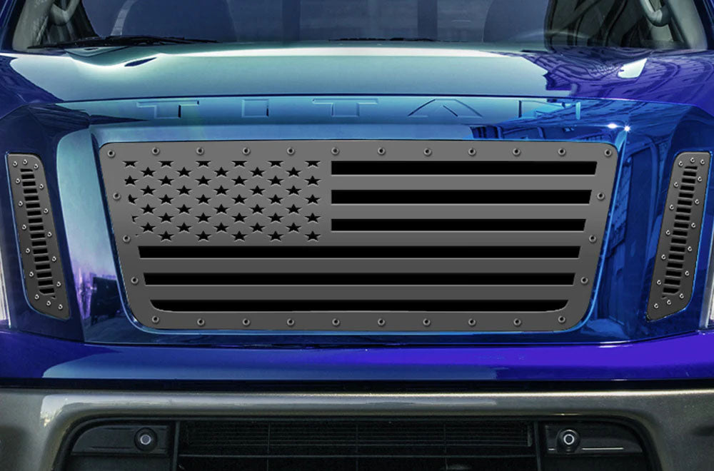 Titan Grille ('16-'19) Black Steel, USA FLAG