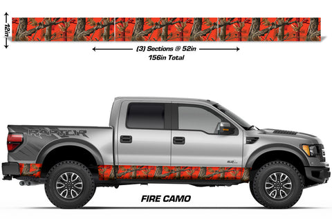 Universal Rocker Panel Graphics - FIRE CAMO - RacerX Customs