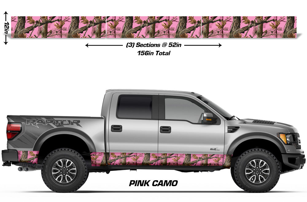 Universal Rocker Panel Graphics - PINK CAMO - RacerX Customs