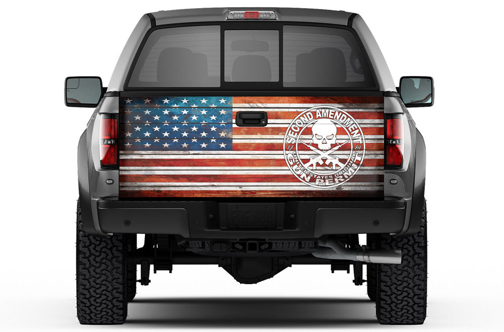 Universal Tailgate Wrap, Trim-To-Fit Tailgate Graphics - 2ND AMENDMENT - RacerX Customs