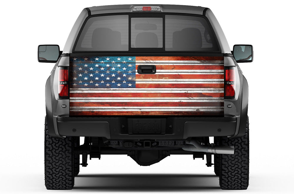 Universal Tailgate Wrap, Trim-To-Fit Tailgate Graphics - AMERICAN FLAG - RacerX Customs