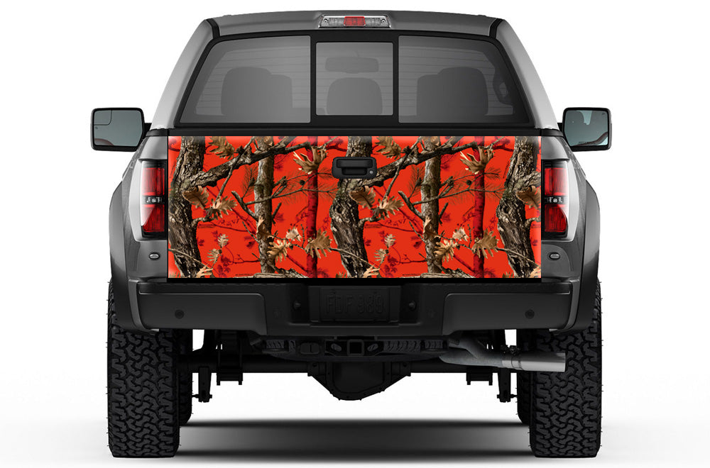 Universal Tailgate Wrap, Trim-To-Fit Tailgate Graphics - FIRE CAMO - RacerX Customs