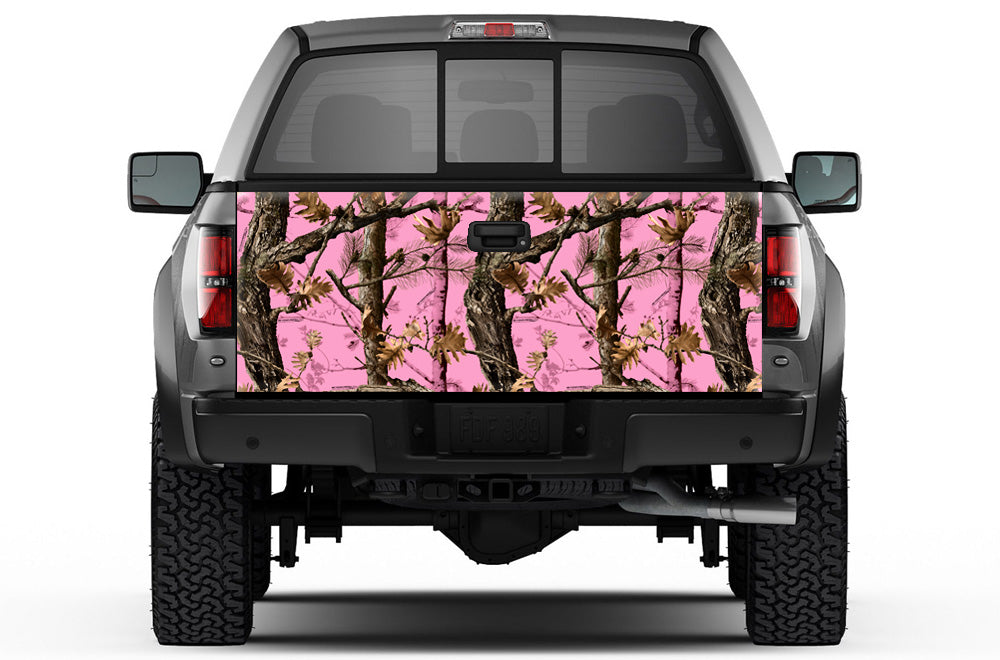 Universal Tailgate Wrap, Trim-To-Fit Tailgate Graphics - PINK CAMO - RacerX Customs
