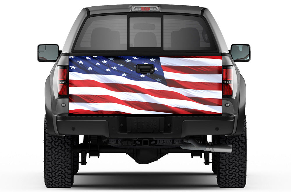 Universal Tailgate Wrap, Trim-To-Fit Tailgate Graphics - STARS & STRIPES - RacerX Customs