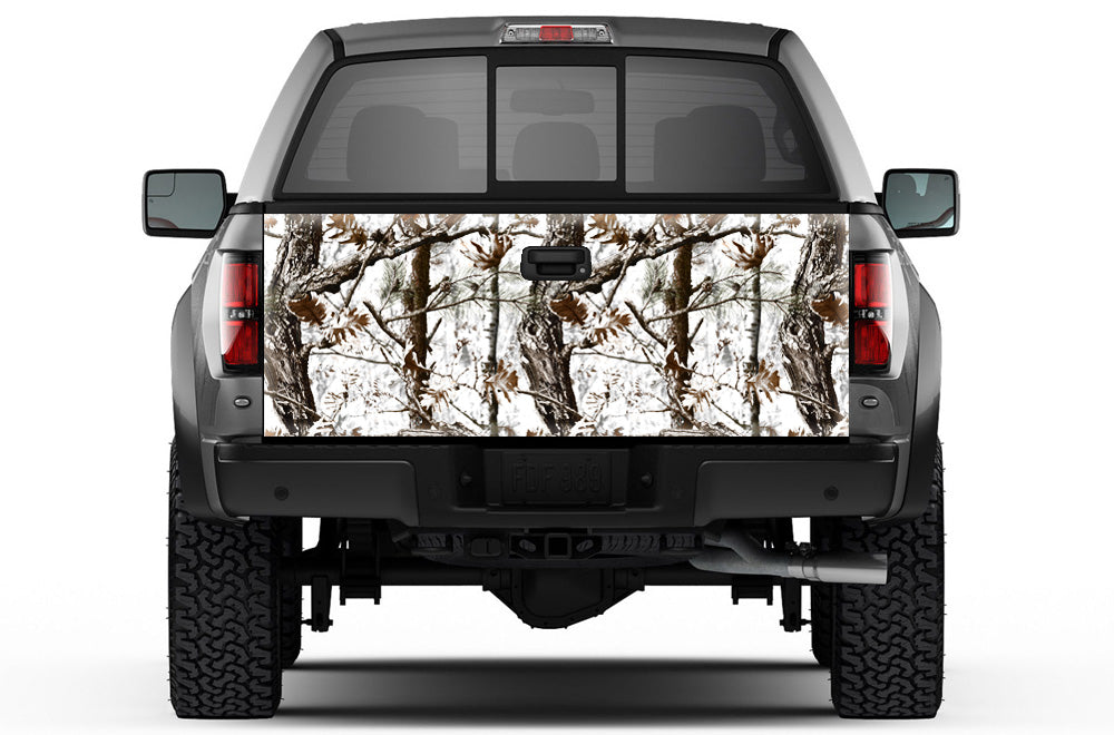 Universal Tailgate Wrap, Trim-To-Fit Tailgate Graphics - FROZEN TUNDRA CAMO - RacerX Customs
