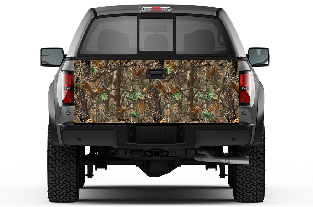 Universal Tailgate Wrap, Trim-To-Fit Tailgate Graphics - WOODLAND CAMO - RacerX Customs