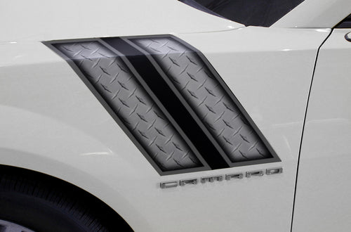 Chevy Camaro Vinyl Hash Mark Design ('10-'15) Diamond Plate - RacerX Customs | Auto Graphics, Truck Grilles and Accessories
