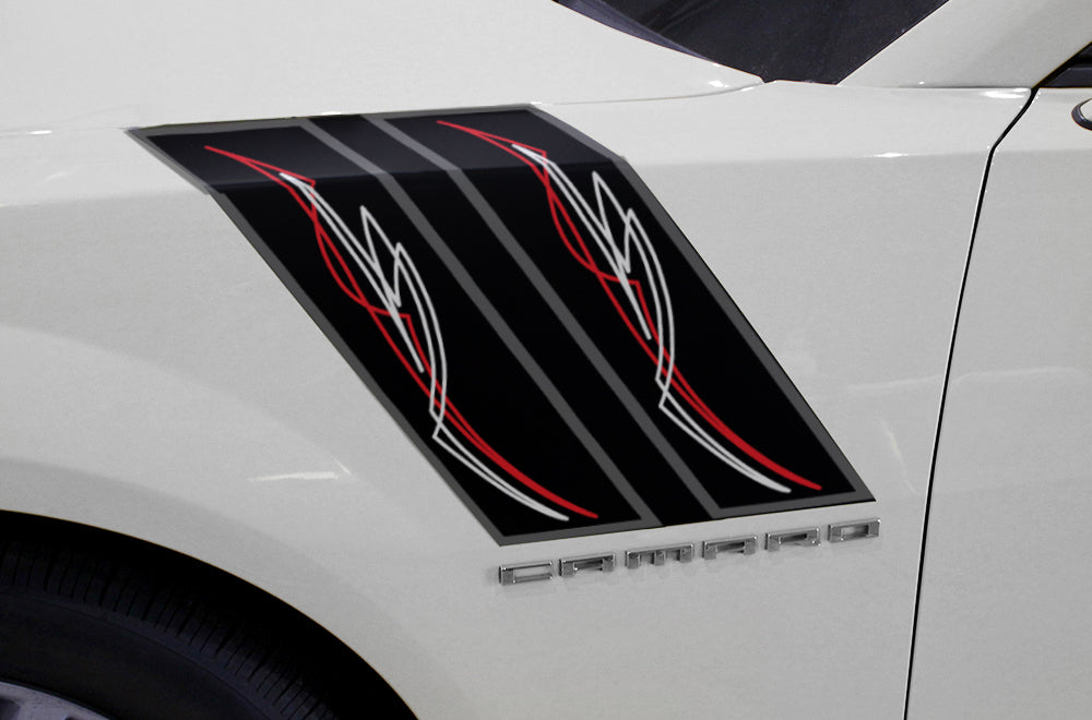 Chevy Camaro Vinyl Hash Mark Design ('10-'15) Pinstripes - RacerX Customs | Auto Graphics, Truck Grilles and Accessories