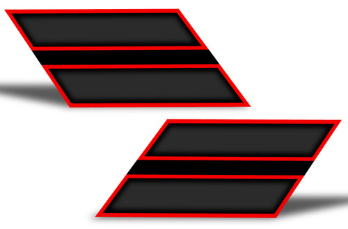 Chevy Camaro Hash Mark Graphics ('10-'15) Red & Black