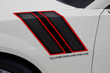 Chevy Camaro Vinyl Hash Mark Design ('10-'15) Red & Black